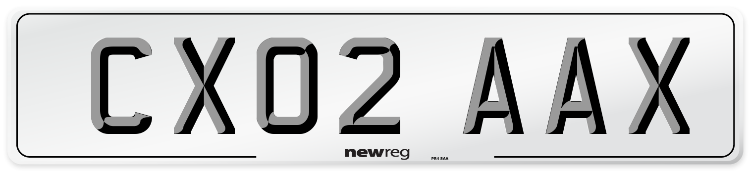 CX02 AAX Number Plate from New Reg